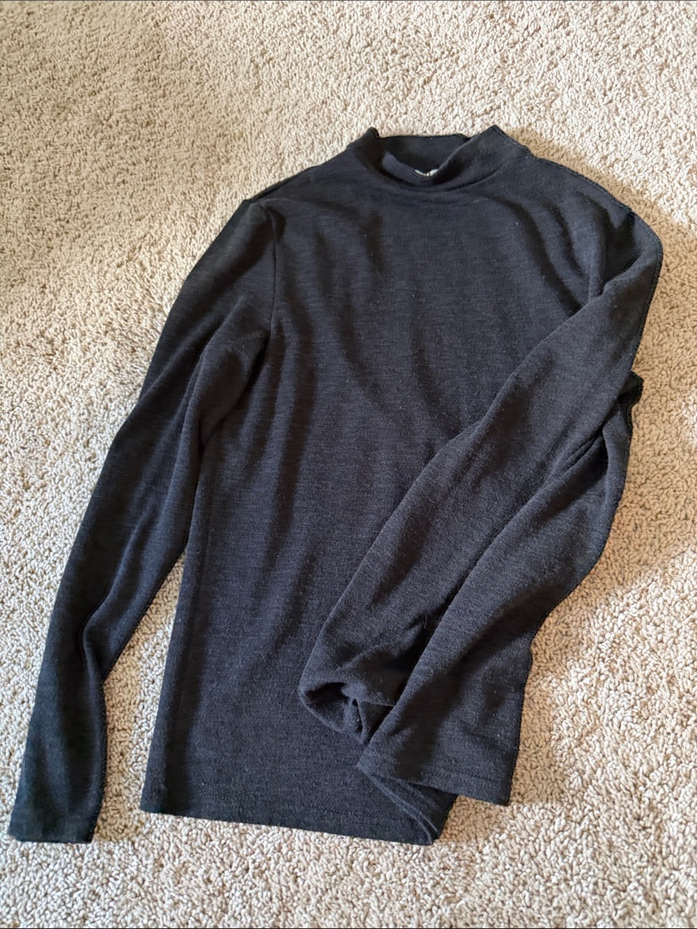 Men's Black Turtleneck Sweater - Lightweight Knit